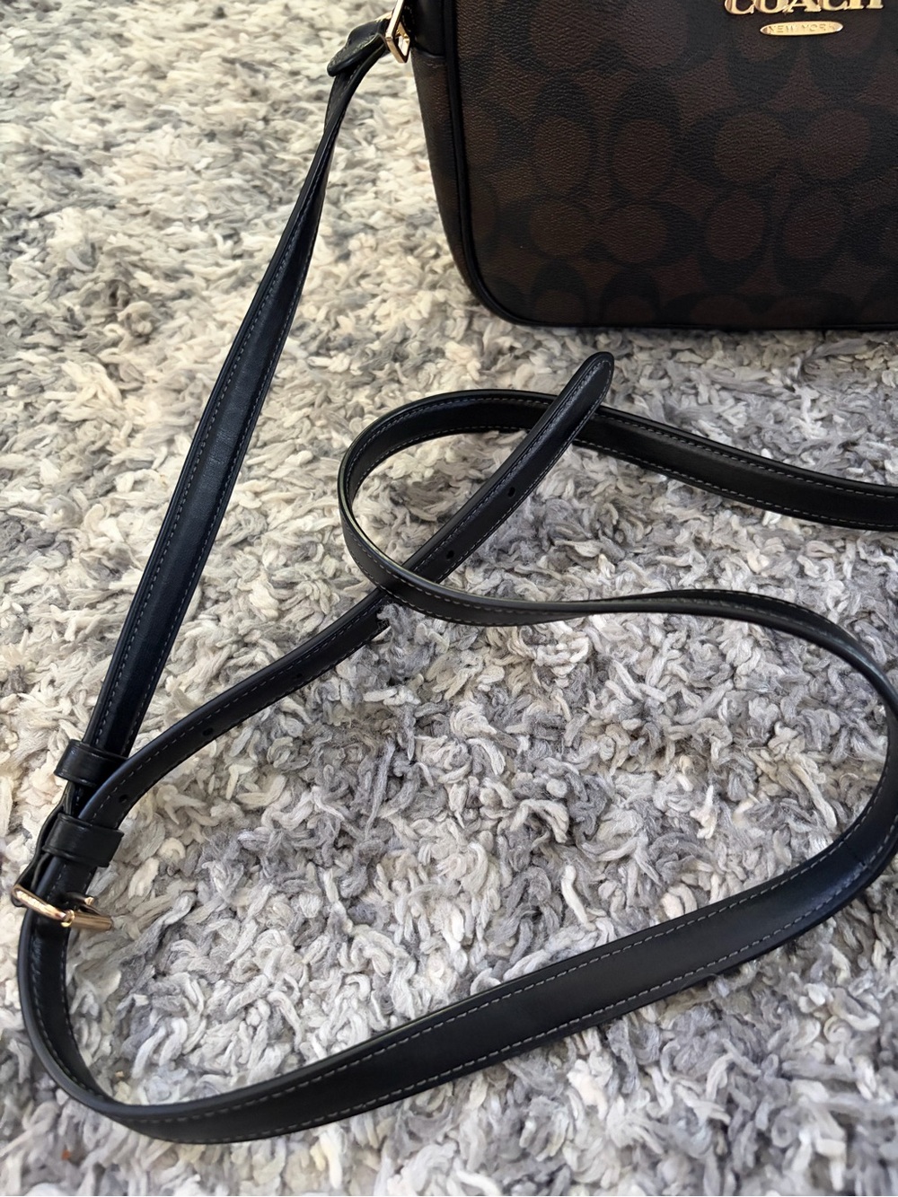 Coach Jamie Camera Crossbody Bag Signature Canvas Leather Black Walnut CR135 - Picture 2 of 9